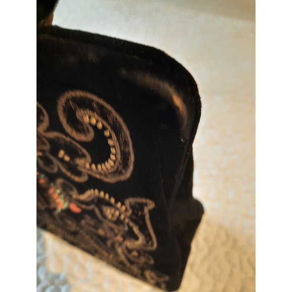 Vintage SOURE Bag, New York 1950's Velvet Embroidered and Beaded - Picture 4 of 13